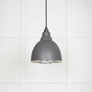 Hammered Nickel Brindley Pendant in Bluff