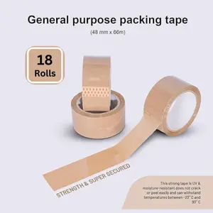 Packing Parcel Packaing 2 Inch Tape 48mm x 66m Strong Heavy Duty Brown Tape (18 Rolls)