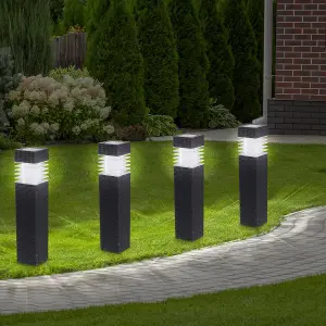 Set of 4 LED Rattan Solar Lights