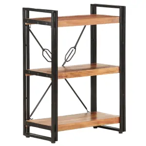 Berkfield 3-Tier Bookcase 60x30x80 cm Solid Acacia Wood