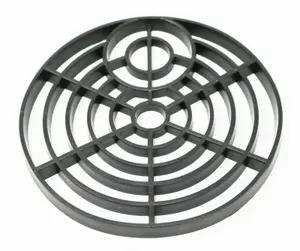 Pack of 2 Round Gulley Grid Drain Cover Grate Lid. Heavy Duty PVC. 150mm x 150mm / 6 Inch. Black