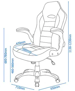 Talladega Office Chair in Black / Red