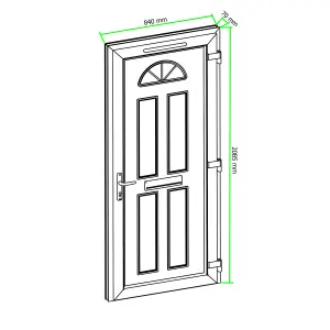 Fortia Lorne Clear Glazed White LH External Front Door set, (H)2085mm (W)840mm