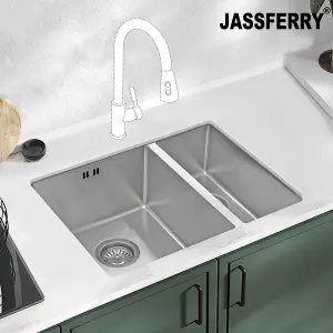 JASSFERRY Kitchen Sink Undermount Handmade 1.2mm Stainless Steel 1.5 Bowl