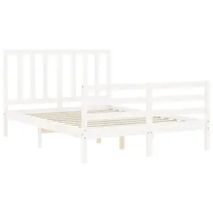 Berkfield Bed Frame with Headboard White 120x200 cm Solid Wood