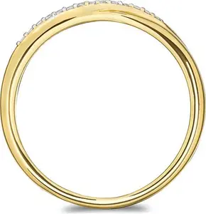 Lab Diamond Half Eternity Wave Ring 0.05Ct In 18K Gold Vermeil