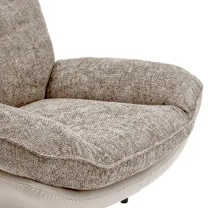 Light Brown Chenille Lounge Chair with Footstool for Bedroom