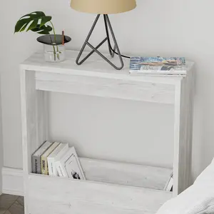 Beeler Modern Slim Compact Side Table Antique White