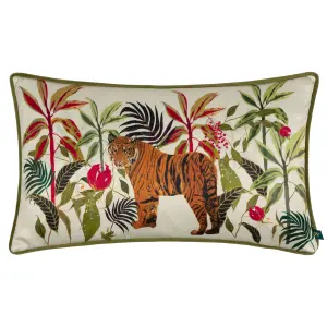 Wylder Kali Jungle Tiger Piped Feather Filled Cushion