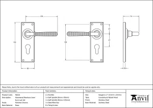 From The Anvil Polished Chrome Hammered Newbury Lever Euro Lock Set