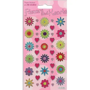 Paper Projects Reusable Hearts & Flowers Sticker Multicoloured (One Size)