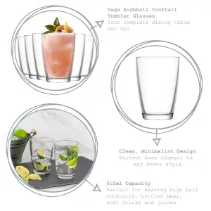 LAV - Vega Highball Glasses - 415ml - Pack of 6