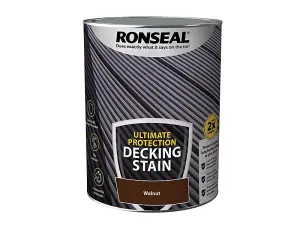 Ronseal 39105 Ultimate Protection Decking Stain Walnut 5 litre RSLNUDSWN5L