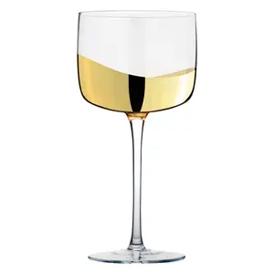 Wave Gin Glasses (Set of 2) Gold/Clear