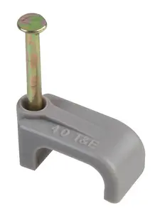 PRO POWER - Twin & Earth Cable Clips, 4mm, Grey, Pack of 100