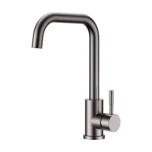 Reginox Taravo GM Single Lever Swan Neck Gun Metal Grey Kitchen Mixer Tap