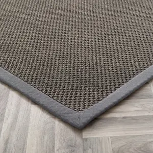 Origins Sisal Rug Dark Grey with Grey Border 160CM x 230CM