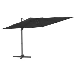 Berkfield Cantilever Garden Parasol with Aluminium Pole Black 300x300 cm