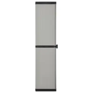 Berkfield Garden Storage Cabinet with 3 Shelves Grey & Black 34x40x168 cm