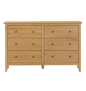 Hallowood Furniture Aston Oak 6 Drawer Chest