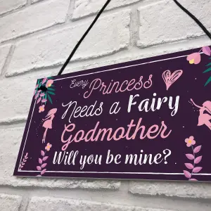 Red Ocean Be My Godmother Thank You Keepsake Christening Godparent Gifts Hanging Plaque Thank You Friendship Gifts