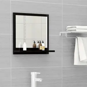 Dorlene Framed Wall Mounted Bathroom Mirror High Gloss Black / 40 cm