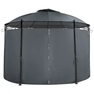 Beliani Mediterranean Gazebo Graphite Grey SAFARA