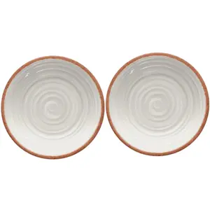 Purely Home Rustic Swirl Ivory Melamine Side Plates - Set of 2