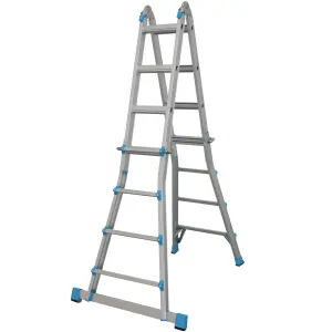 Mac Allister 3-way 4.25m Aluminium Combination Ladder