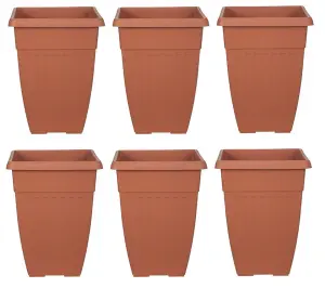 6 x 42cm Tall Athens Plant Pot Flared Garden Plastic Patio Flower Planter Terracotta Colour