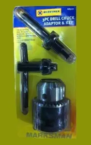 New 3pc Sds Drill Chuck Adaptor And Key For All Type Of Drill Multi Purpose Power Tool