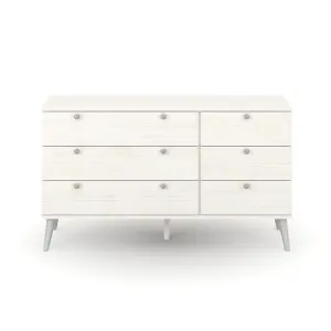 Core Products Augusta Curve 3+3 drawer wide chest , White