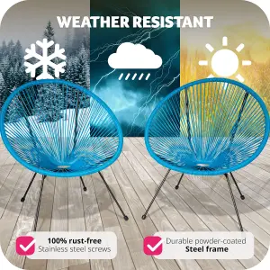 Garden chairs in retro design (set of 2) - blue