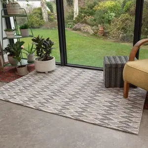 Grey Distressed Diamond Recycled Cotton Rug 120x170cm