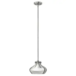 Elstead Hinkley Congress Dome Pendant Light 1x E27 Chrome