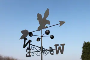 Garden Market Place Weathervane - EAGLE steel weathervane with ground spike and wall fixing.