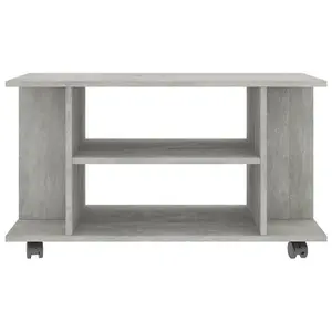 Berkfield TV Cabinet with Castors Concrete Grey 80x40x40 cm Engineered Wood