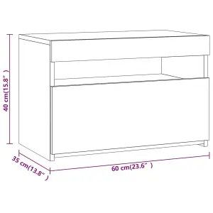 vidaXL TV Cabinet with LED Lights Grey Sonoma 60x35x40 cm