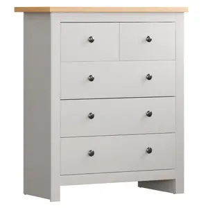 Vida Designs Arlington White 3+2 Drawer Chest (H)950mm (W)790mm (D)395mm