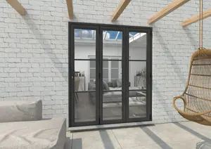 Green & Taylor Heritage Anthracite Grey Aluminium External Bi-folding Doors - 3 Right - 1790 x 2090mm (WxH)