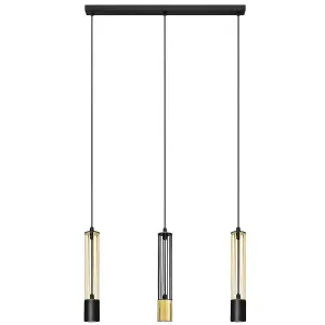 Luminosa Bars Straight Bar Pendant Ceiling Light Black, Gold 60cm