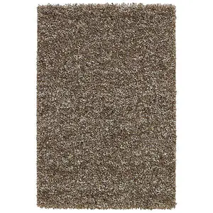 Beige Shaggy Plain Easy to Clean Rug For Dining Room-200cm X 290cm