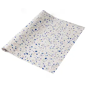 d-c-fix Terrazzo Blue Self Adhesive Vinyl Wrap Film for Kitchen Doors and Worktops 1m(L) 67.5cm(W)