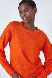 Roman Crew Neck Stretch Jumper - Orange - Jumpers Size XS