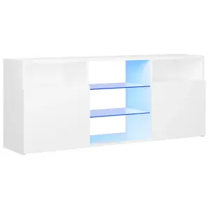 Berkfield TV Cabinet with LED Lights White 120x30x50 cm