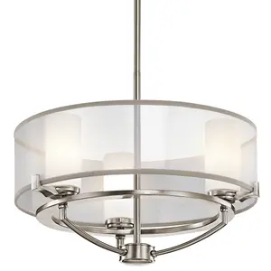 Elstead Saldana 3 Light Pendant Chandelier Light Classic Pewter, G9