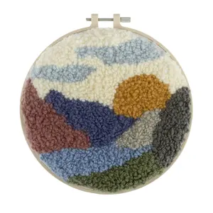 P/NEEDLE LANDSCAPE - Punch Needle Kit: Yarn and Hoop: Landscape - Trimits