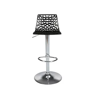 Spider Height Adjustable Swivel Bar Stool Black