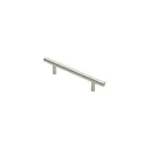 2x Round T Bar Pull Handle 146 x 10mm 96mm Fixing Centres Stainless Steel