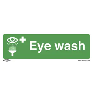 Sealey Safe Conditions Safety Sign Eye Wash Rigid Plastic 300 x 100mm SS58P1